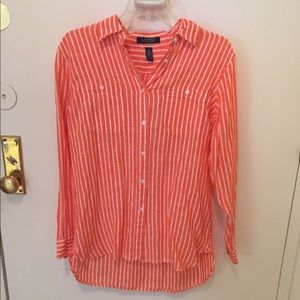 Ralph Lauren Orange Collared Blouse Size MP